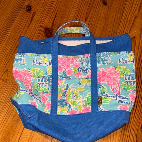 Lilly Pulitzer Handbags - Lilly Pulitzer DC edition : Blue and Pink Tote Bag
